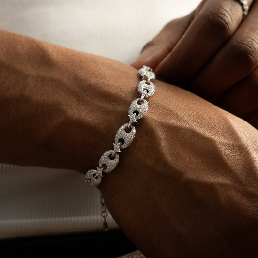 Iced Coffee Beans Bracelet - Silver