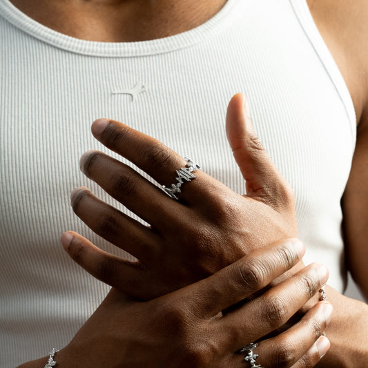 Iced MIS Ring - Silver