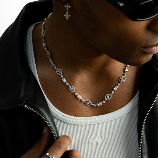 Silver Signature Iced Chain