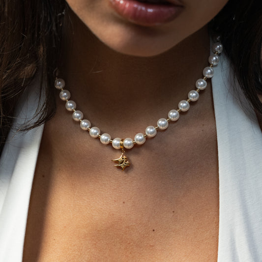 Chaîne Pearl Double Stars Dorée
