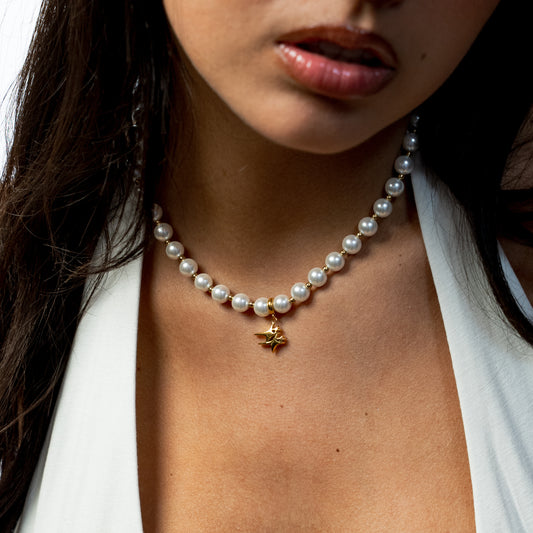Chaîne Pearl Double Stars Dorée