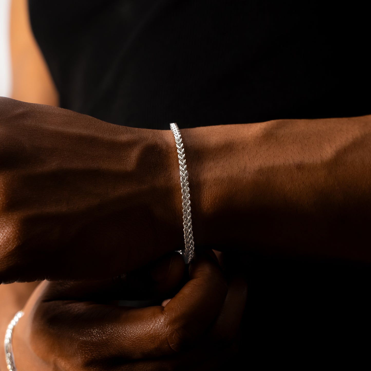 Bracelet Franco 3 mm argenté