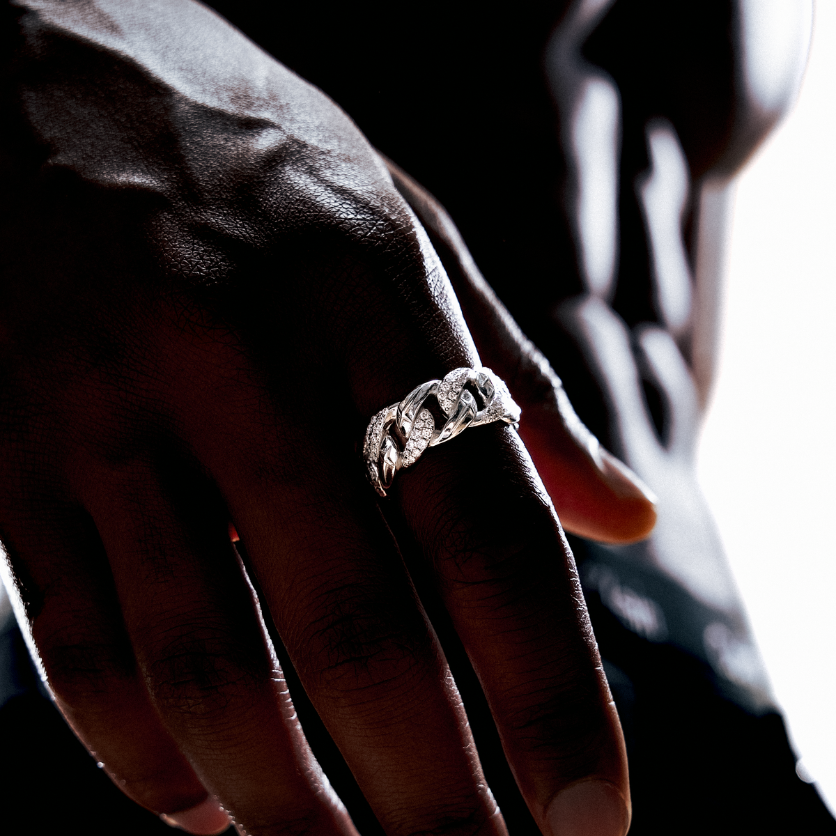 Iced Icon Cuban link ring - Argent 925 / Moissanite VVS