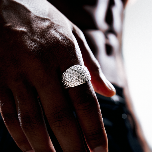 Starfield Round Signet ring - Argentée