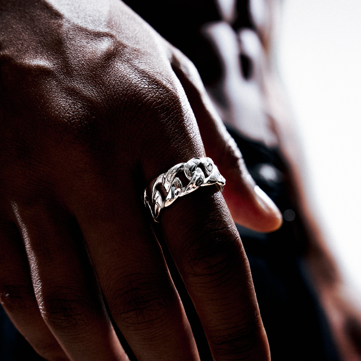 Icon Cuban link ring - Argentée
