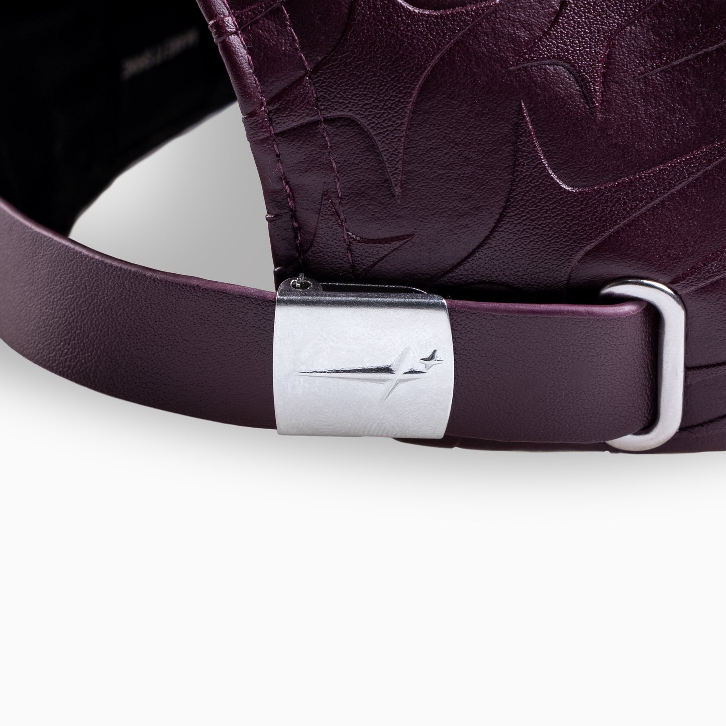 Leather Monogram Cap - Bordeaux