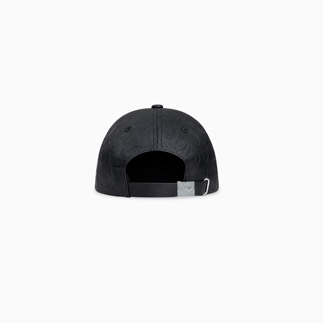 Leather Monogram Cap - Black & Moissanite