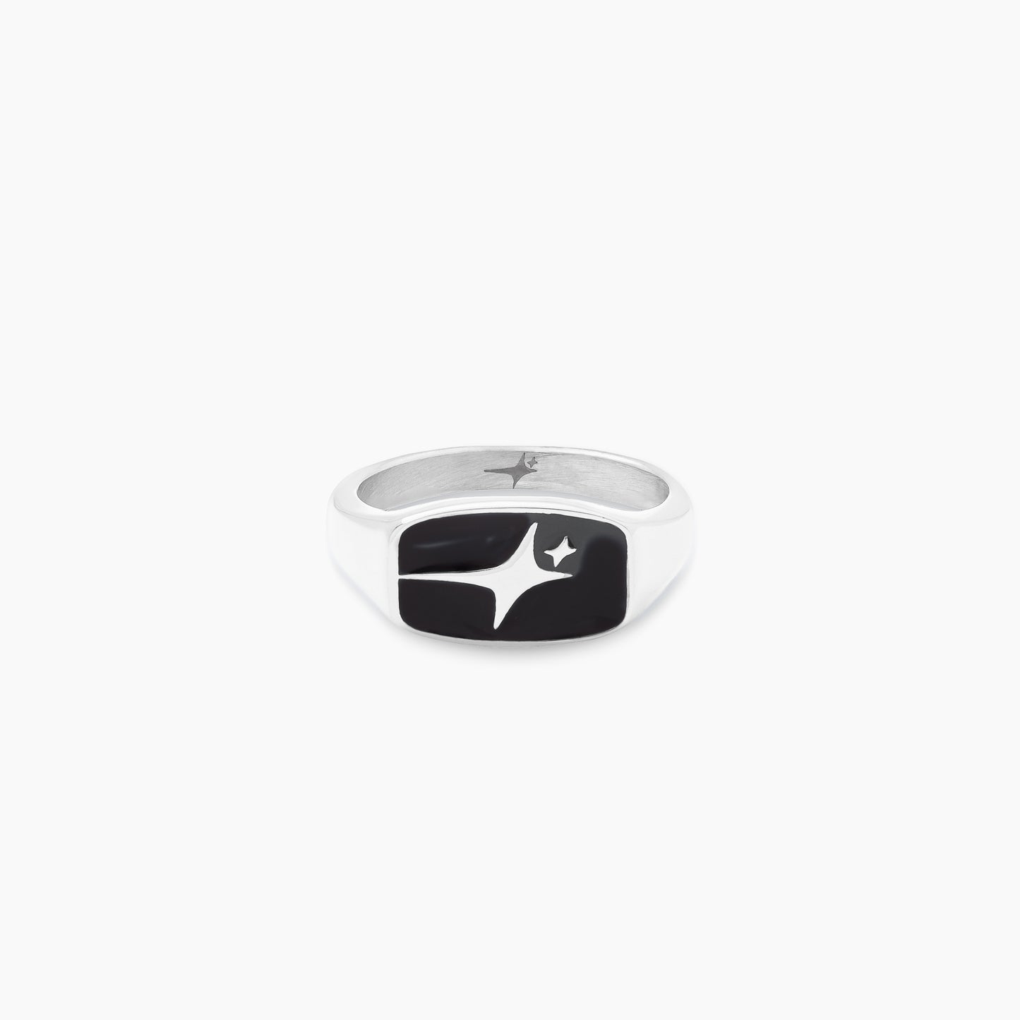 Signature Rectangle signet ring silver