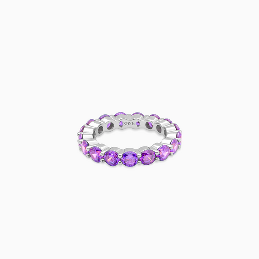 Silver Eternity Ring - Purple