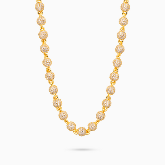 Bead link chain 6 mm gold