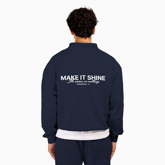 Signature polo sweater - Navy blue