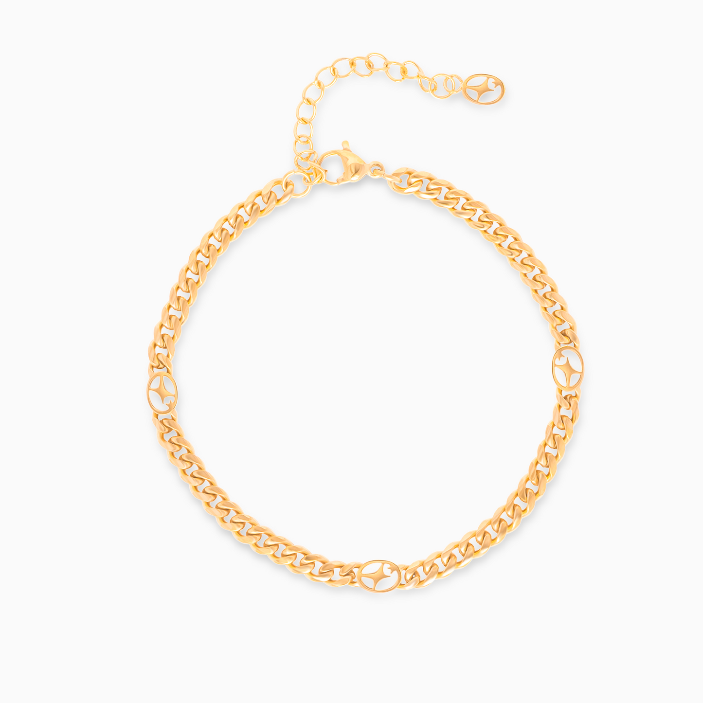 Cuban link bracelet 4 mm Signature Gold