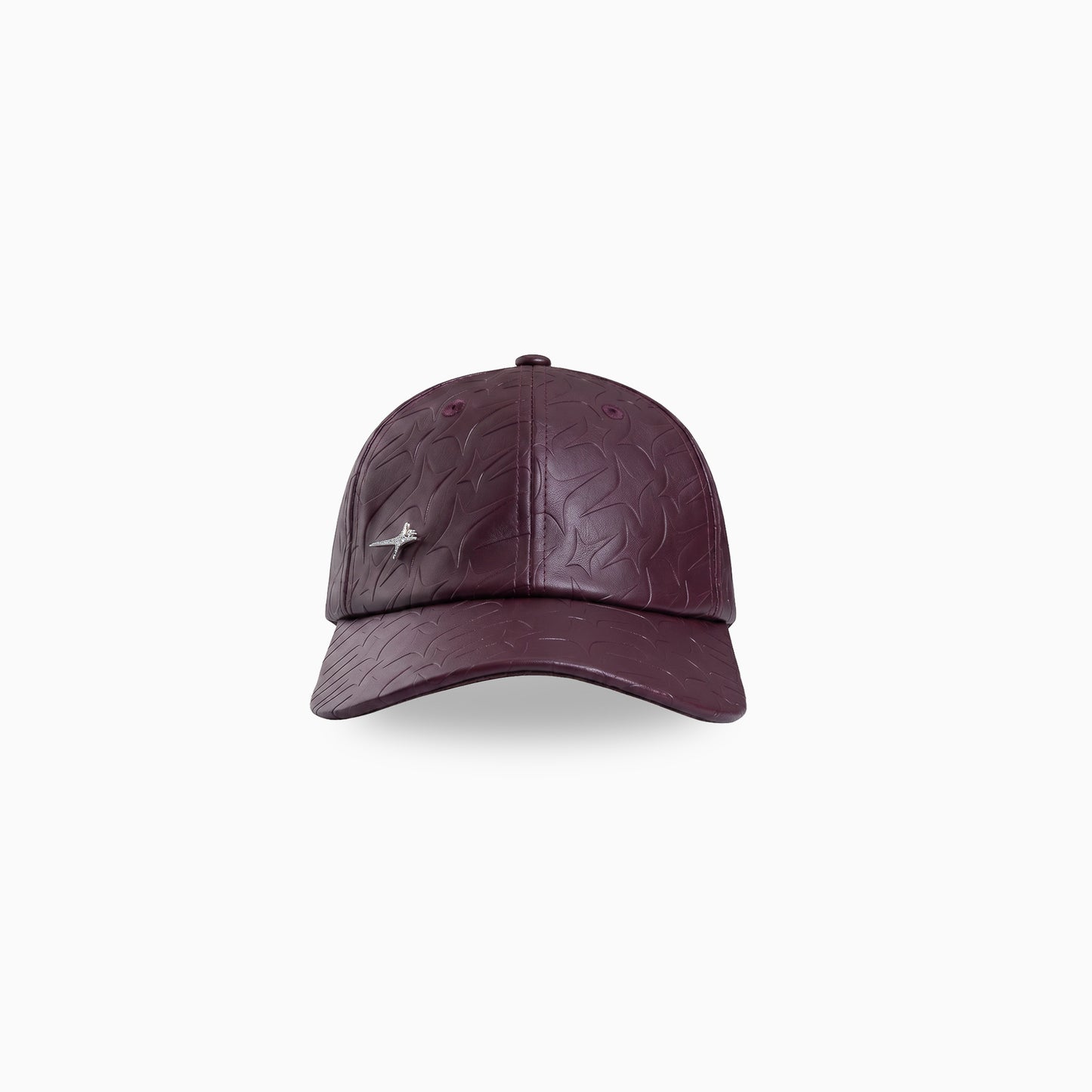 Leather Monogram cap - Bordeaux & Moissanite