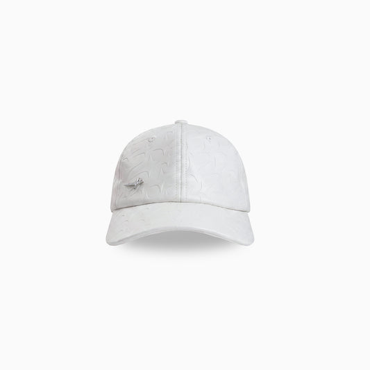 Leather Monogram cap - Blanc & Moissanite