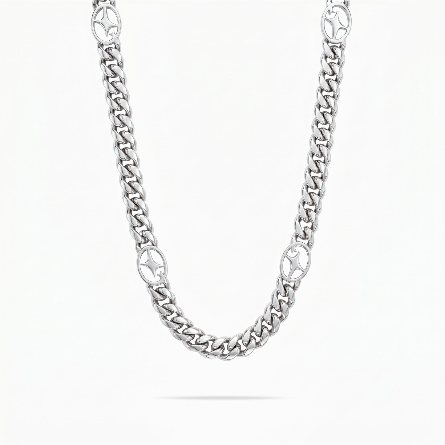 Cuban link chain 8 mm Signature Silver