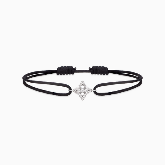 Flower cord bracelet - Black