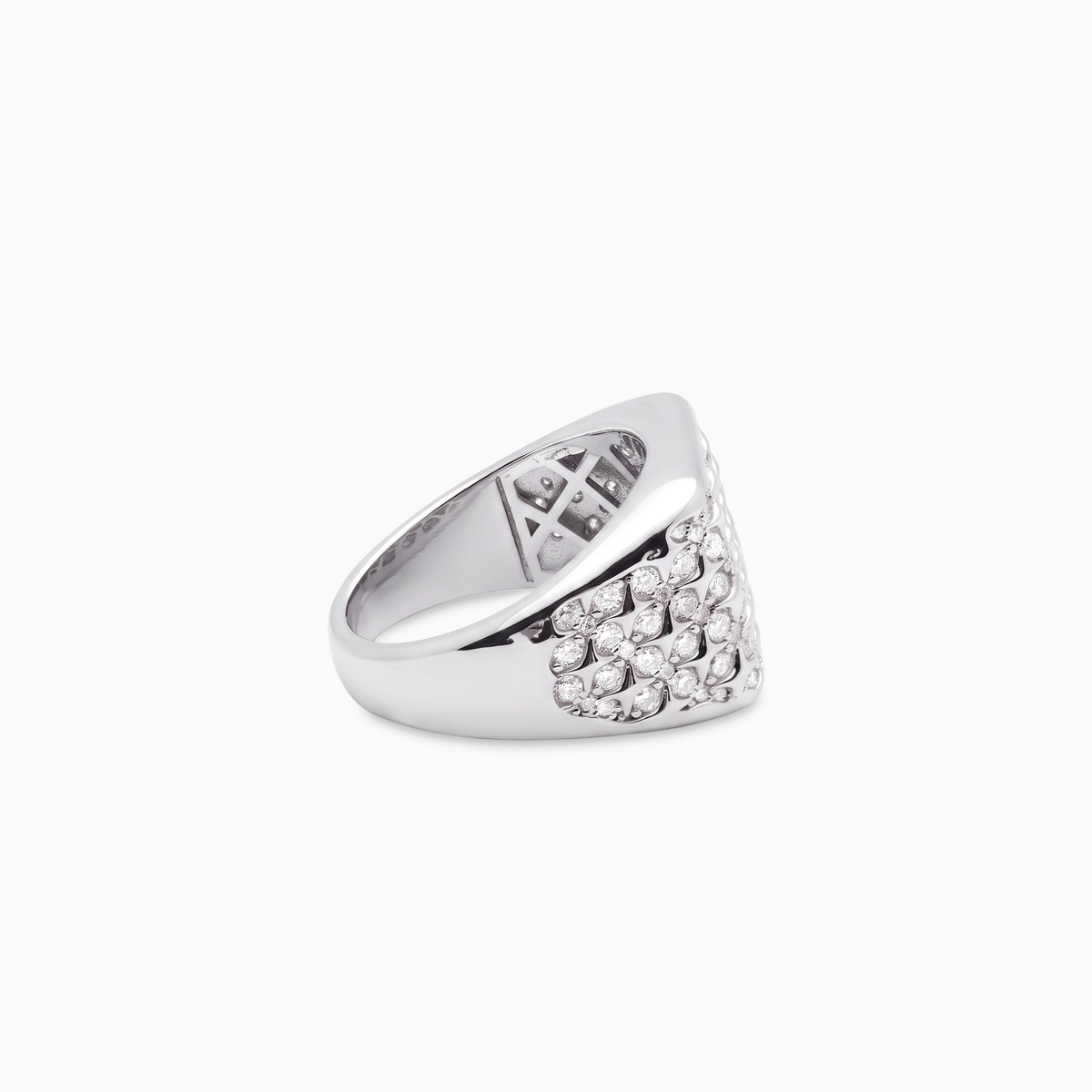 Iced Starfield Square signet ring - Argent 925 / Moissanite VVS