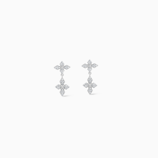 Iced Crossed Star Earrings - Argenté