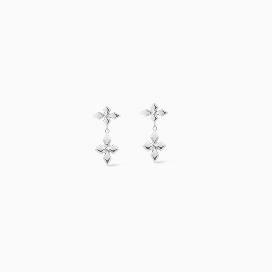 Crossed Star Earrings - Argenté