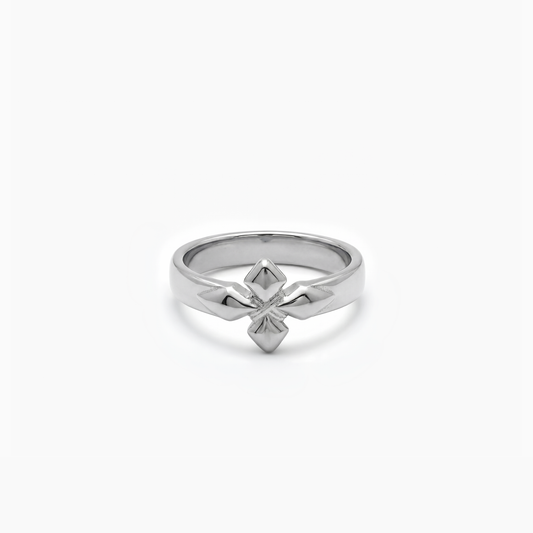 Crossed star ring - Argenté