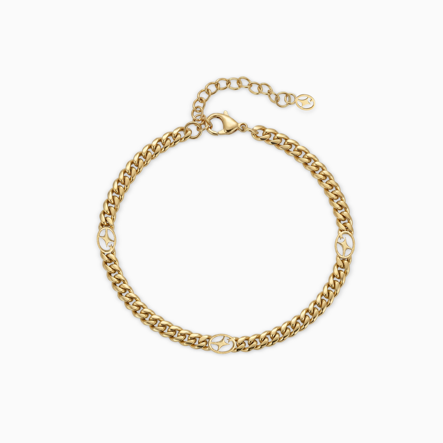 Cuban link bracelet 4 mm Signature Gold