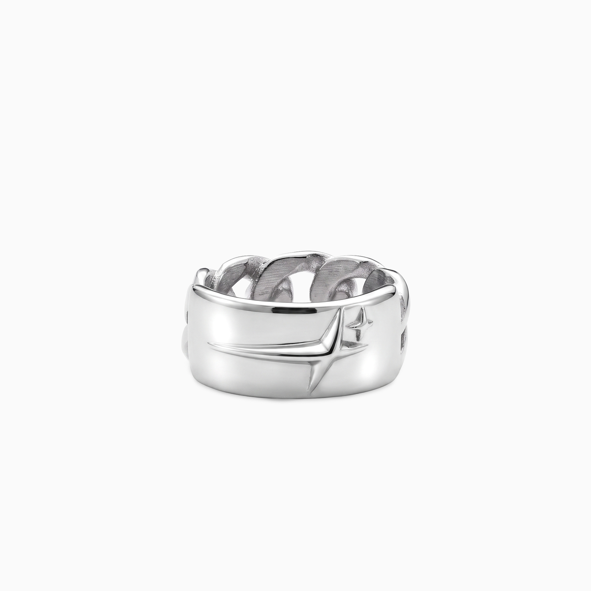 Icon Cuban link Plate ring - Argentée