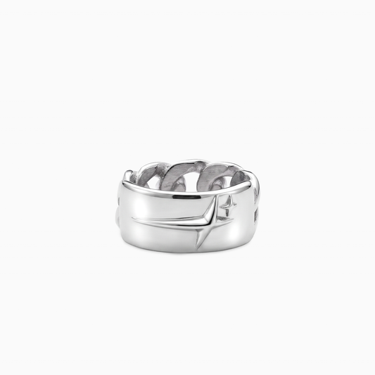 Icon Cuban link Plate ring - Argentée