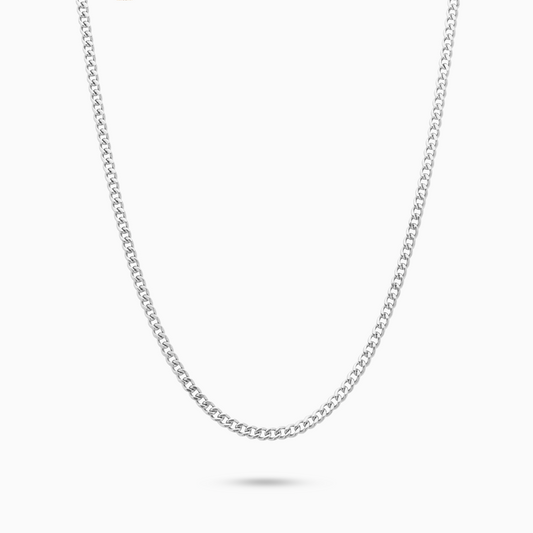 Chaîne Cuban link 2 mm argentée