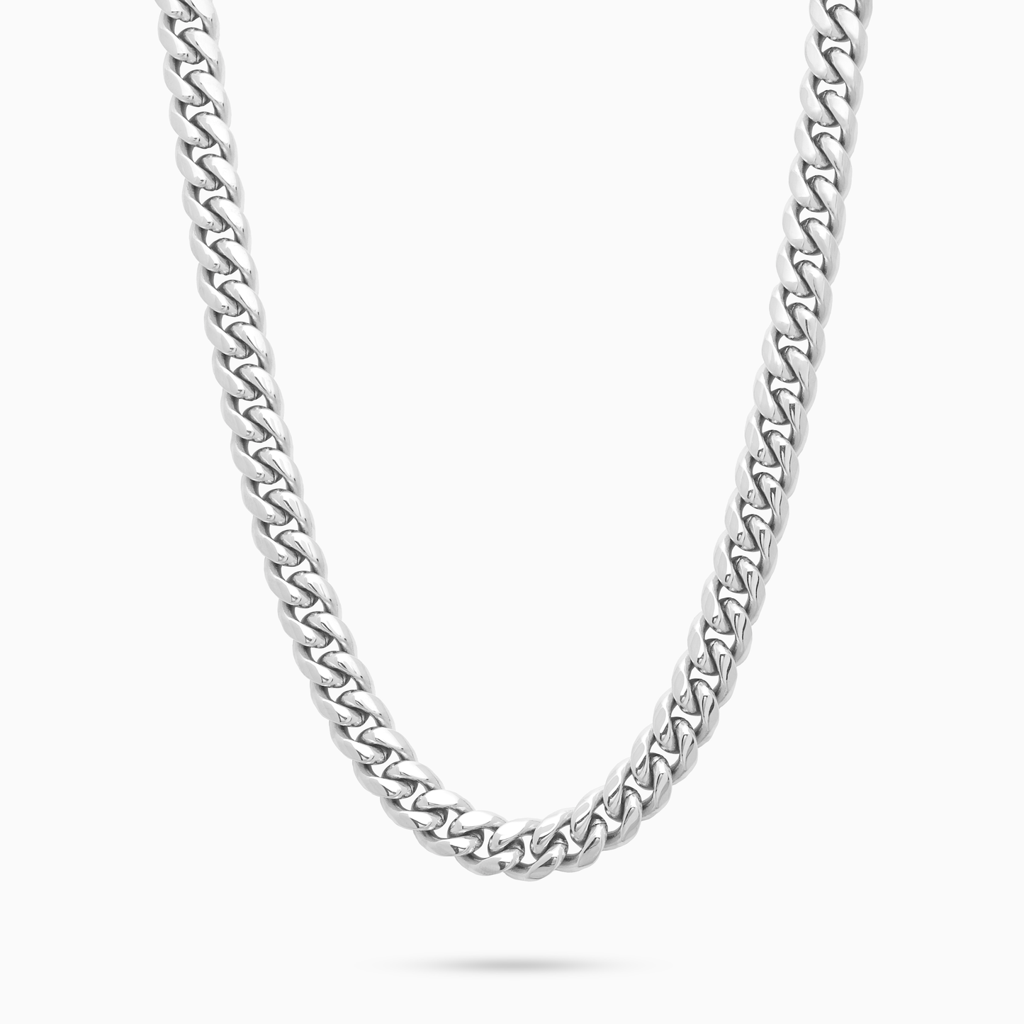 Cuban link chain 8 mm silver