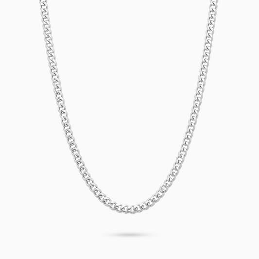 Chaîne Cuban link 3 mm argentée