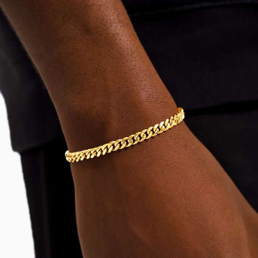 Bracelet Cuban link 5 mm doré