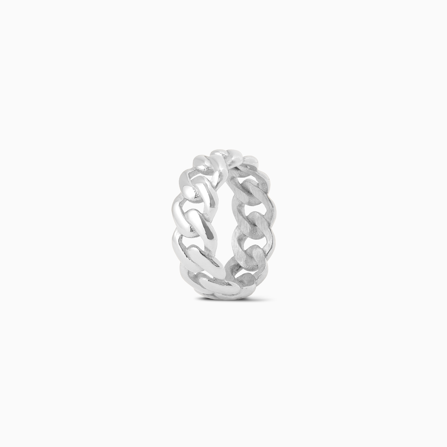 Bague Cuban link 8mm argentée