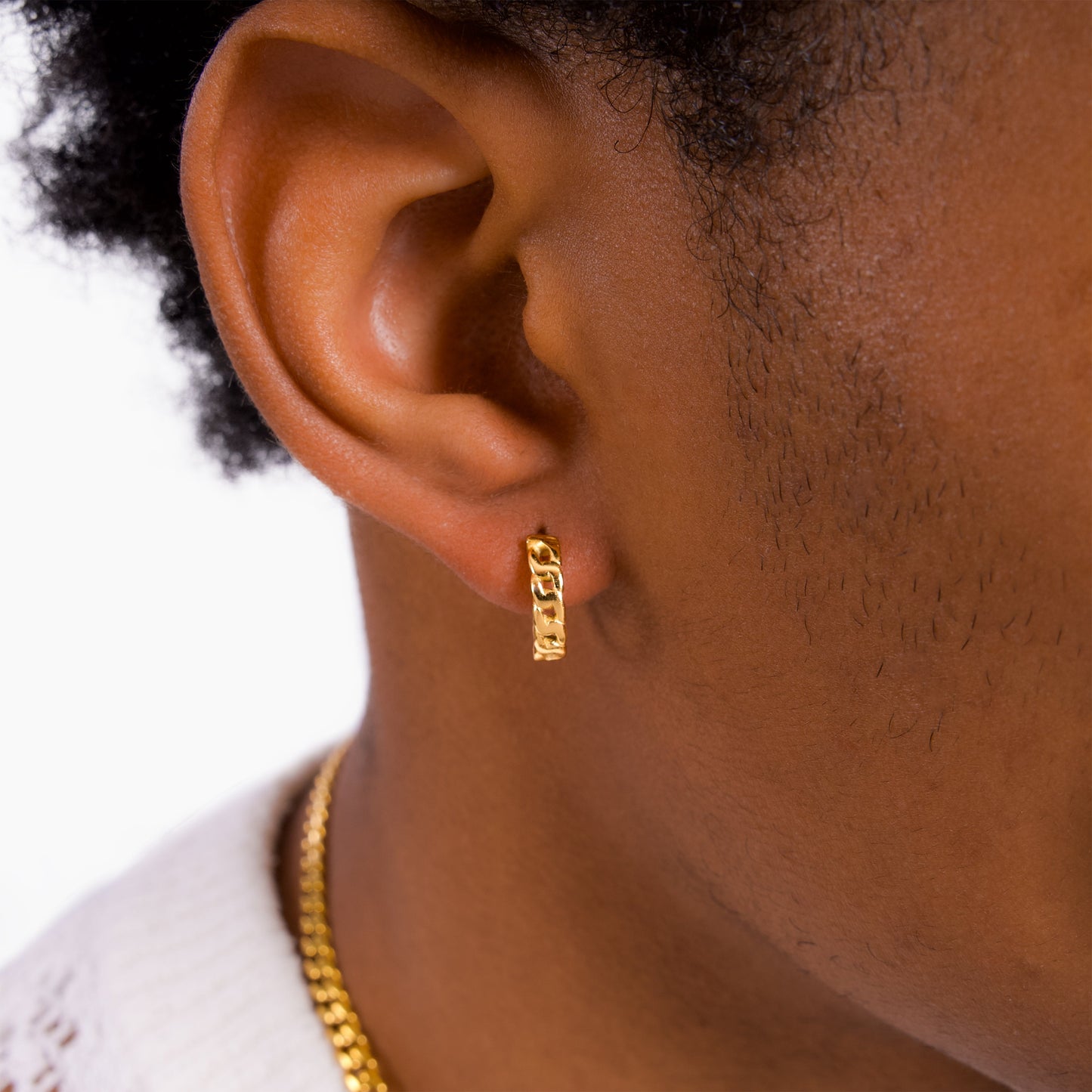 Cuban link earrings dorées