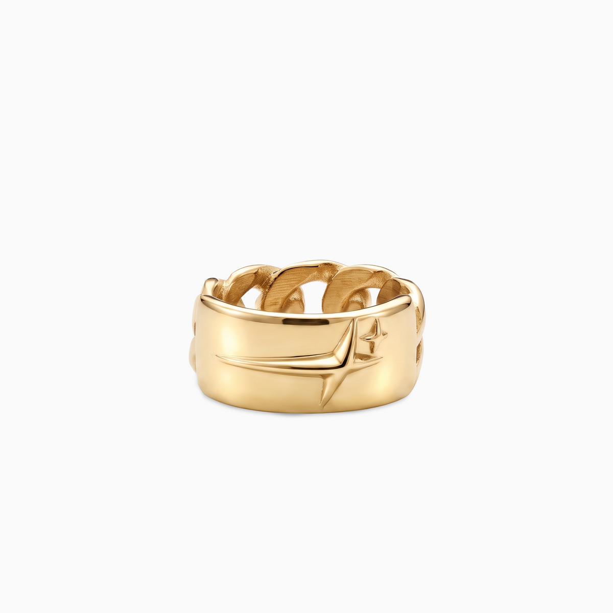 Icon Cuban link Plate ring - Dorée