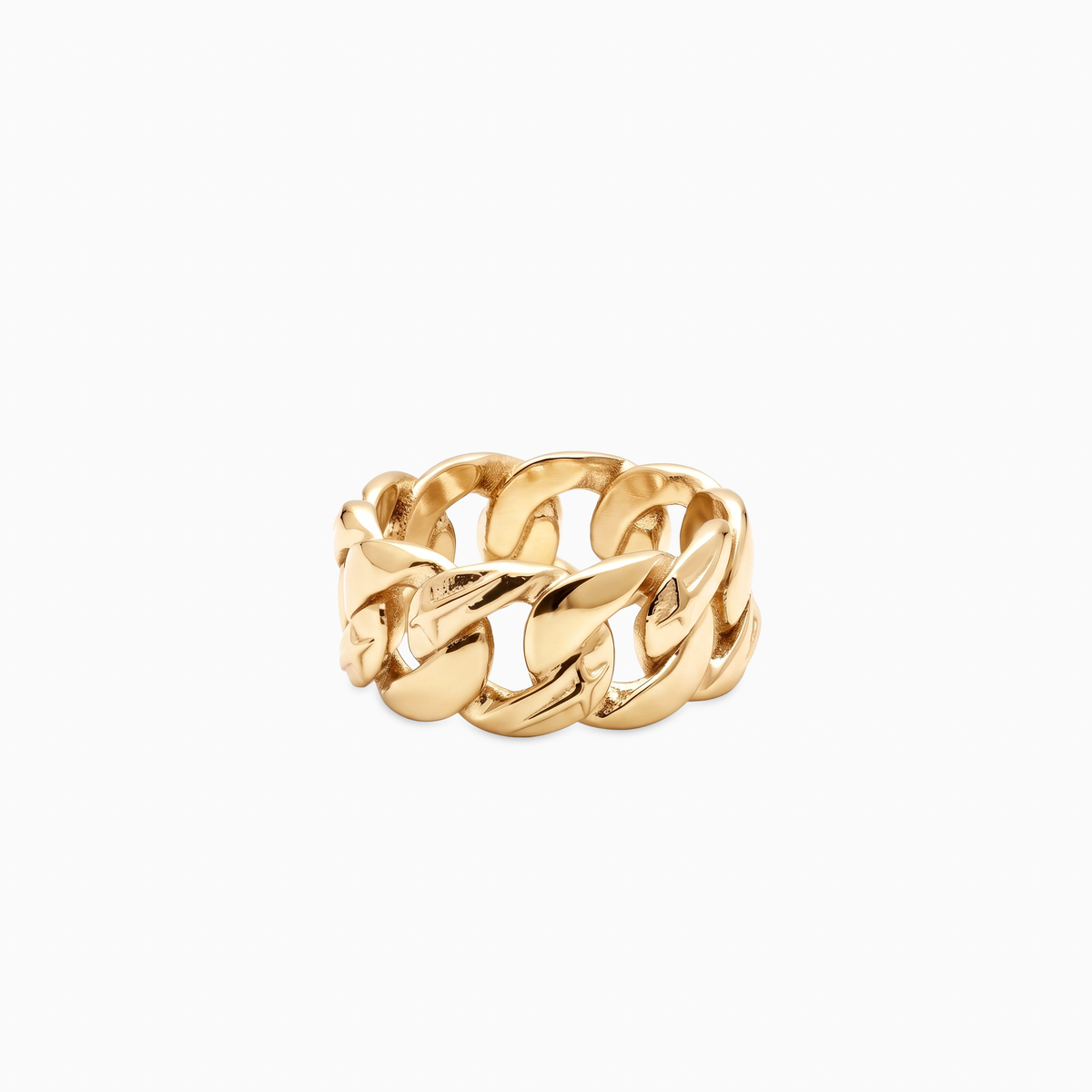 Icon Cuban link ring - Dorée