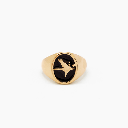 Eagle signet ring dorée