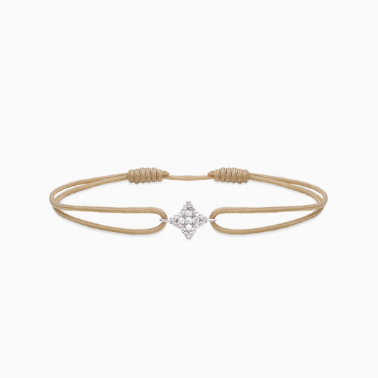 Flower cord bracelet - Beige