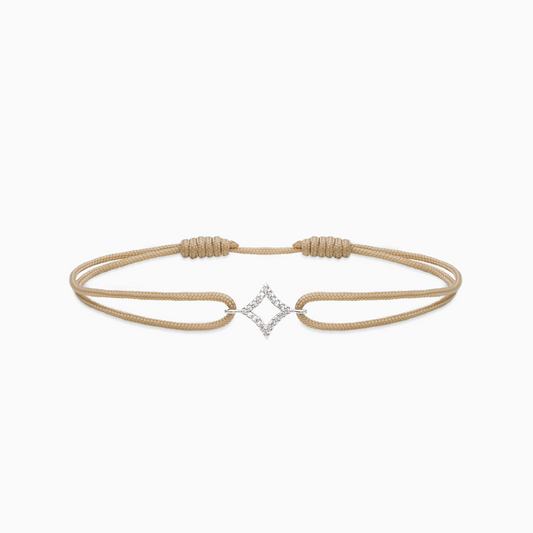 Hollow Star cord bracelet - Beige