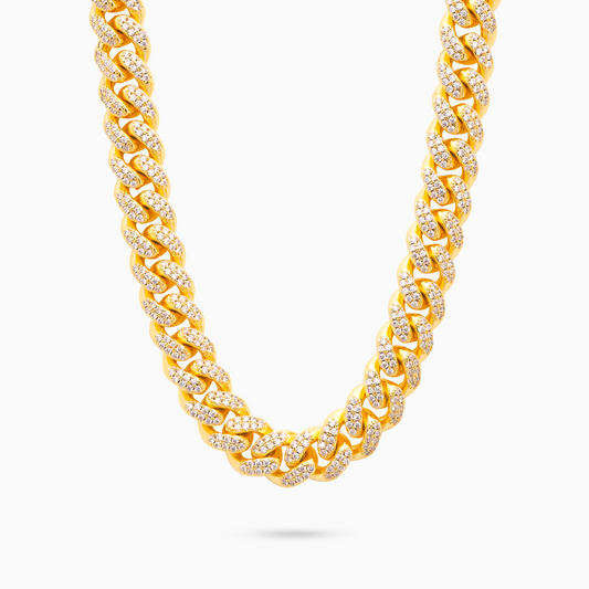 Iced Cuban link chain 12 mm gold