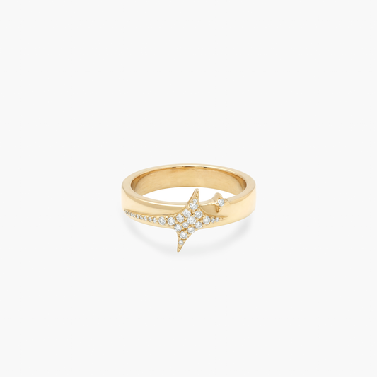 Iced signature ring gold