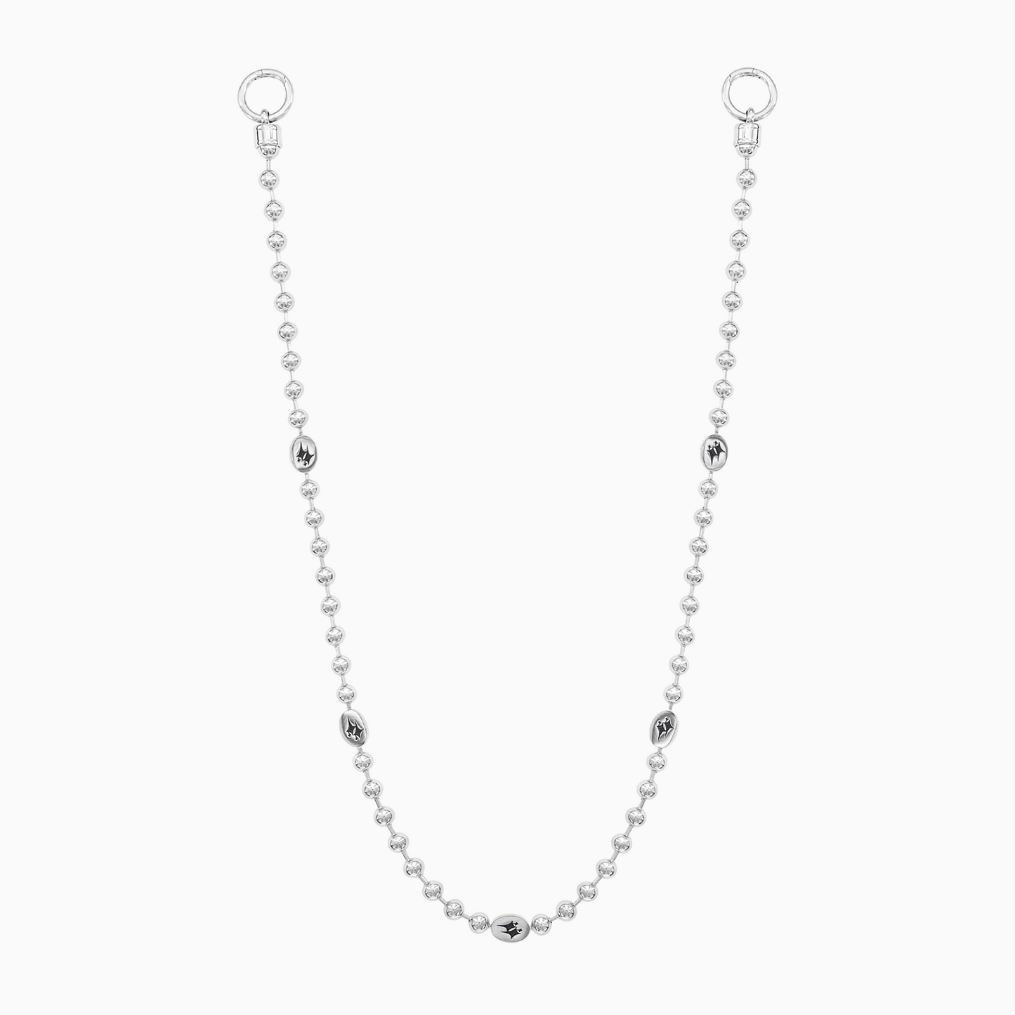 Wallet Chain Bead link Signature Argentée