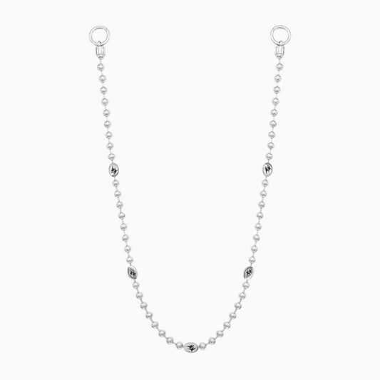 Wallet Chain Bead link Signature Argentée