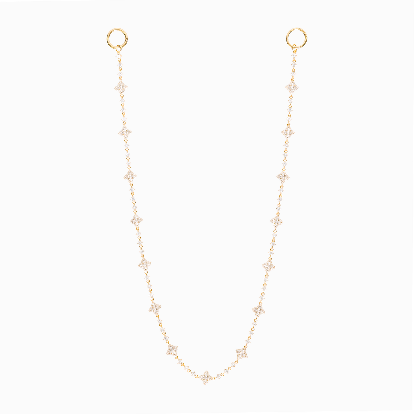 Wallet Chain Flower Tennis Dorée - Pierres Blanches