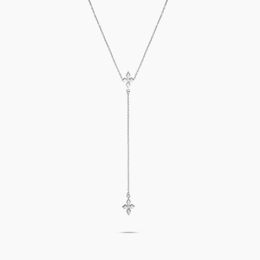 Chaîne Double Crossed Star - Argenté