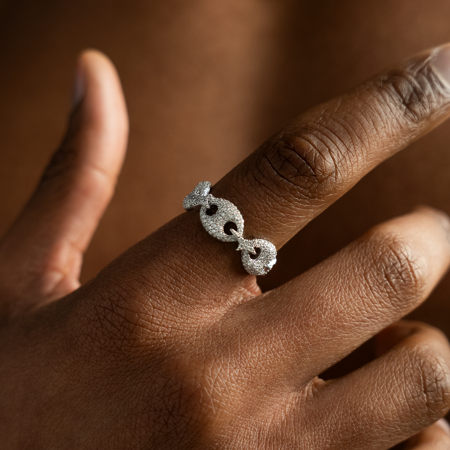 Iced Coffee Beans ring - Argenté