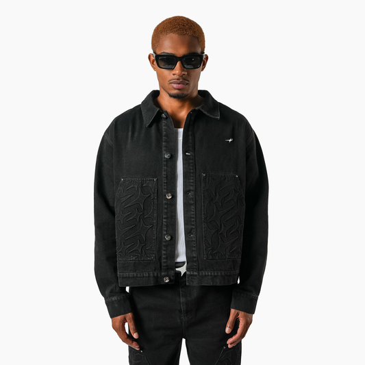 Denim Jacket Monogram - Black Moissanite