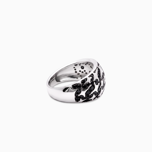Iced Monogram signet ring - Argent 925 / Black Moissanite VVS