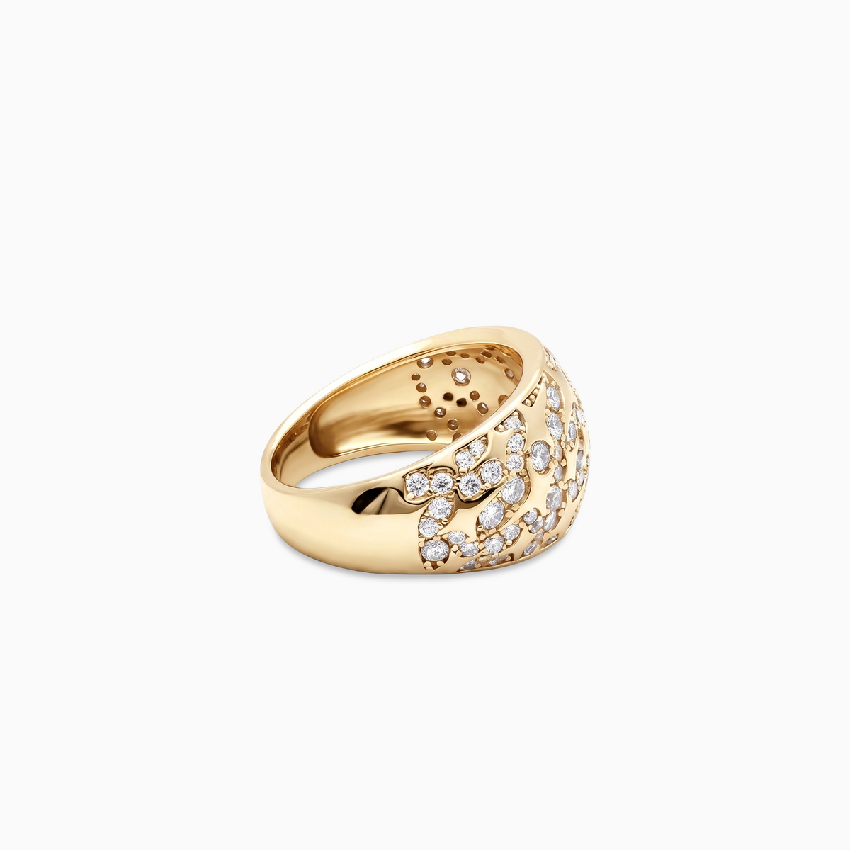 Iced Monogram signet ring - Argent 925 / Dorure Or jaune & Moissanite VVS