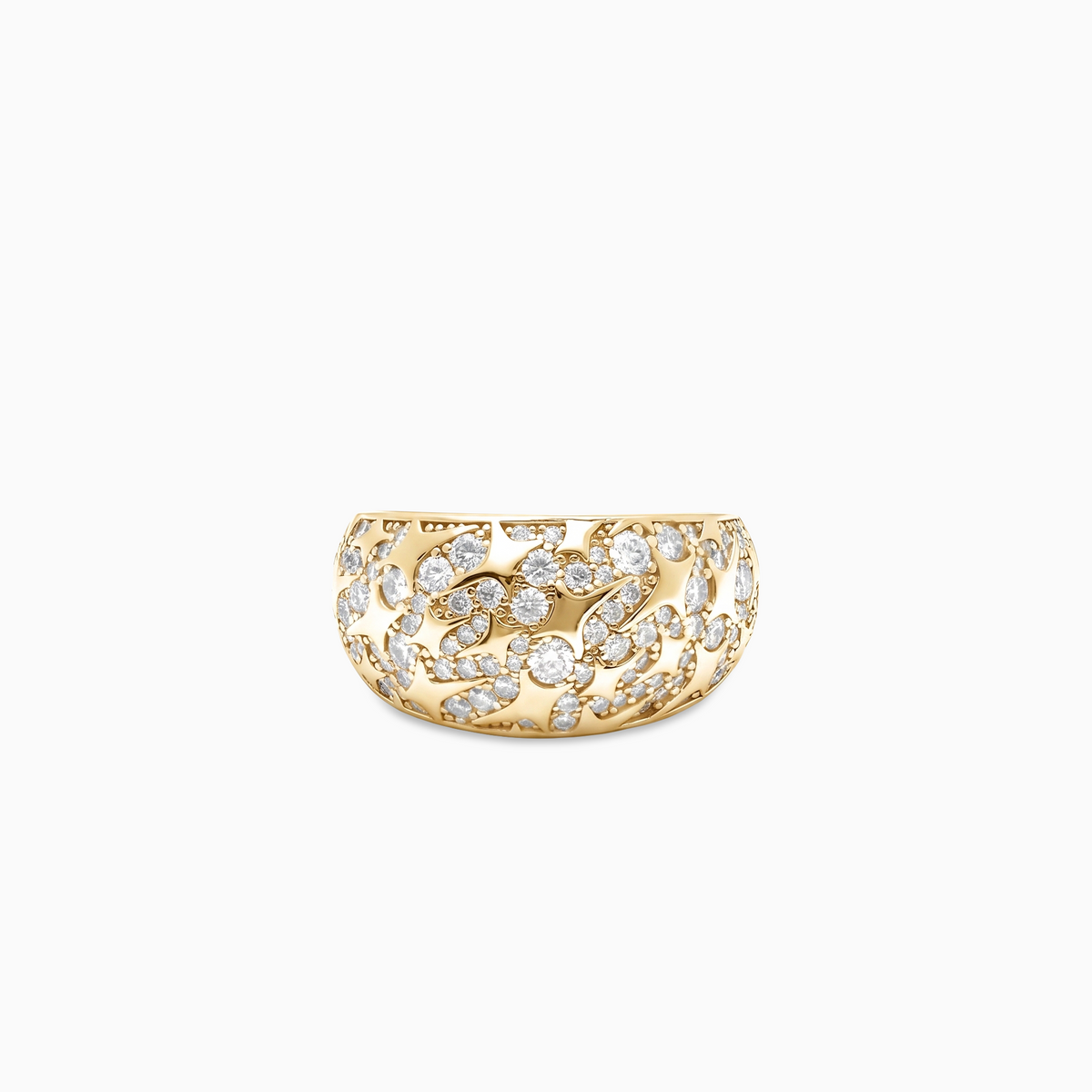 Iced Monogram signet ring - Argent 925 / Dorure Or jaune & Moissanite VVS
