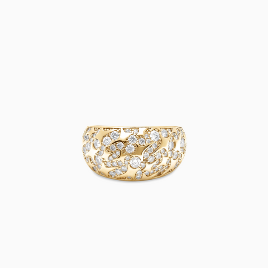 Iced Monogram signet ring - Argent 925 / Dorure Or jaune & Moissanite VVS
